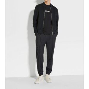 Ermenegildo Zegna Black Wool High Performance Modern Pull On Jogger Pants Sz S